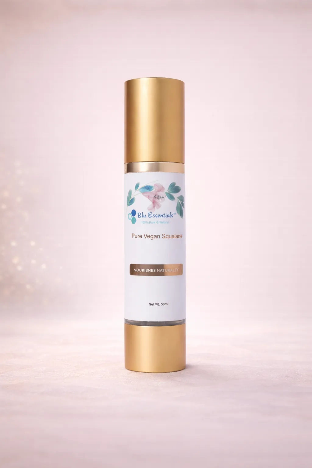100% Pure Vegan Squalane by Blu Essentials, 30mL bottle, clear liquid, ideal for moisturizing and antioxidant skincare. Be...