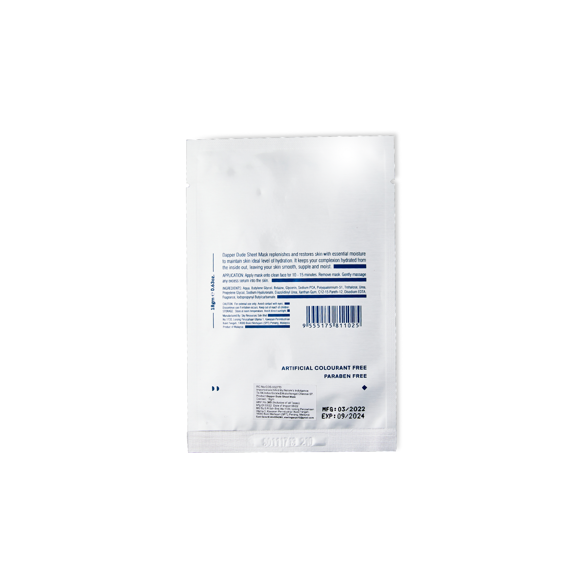 Sheet Mask Dapper Dude 