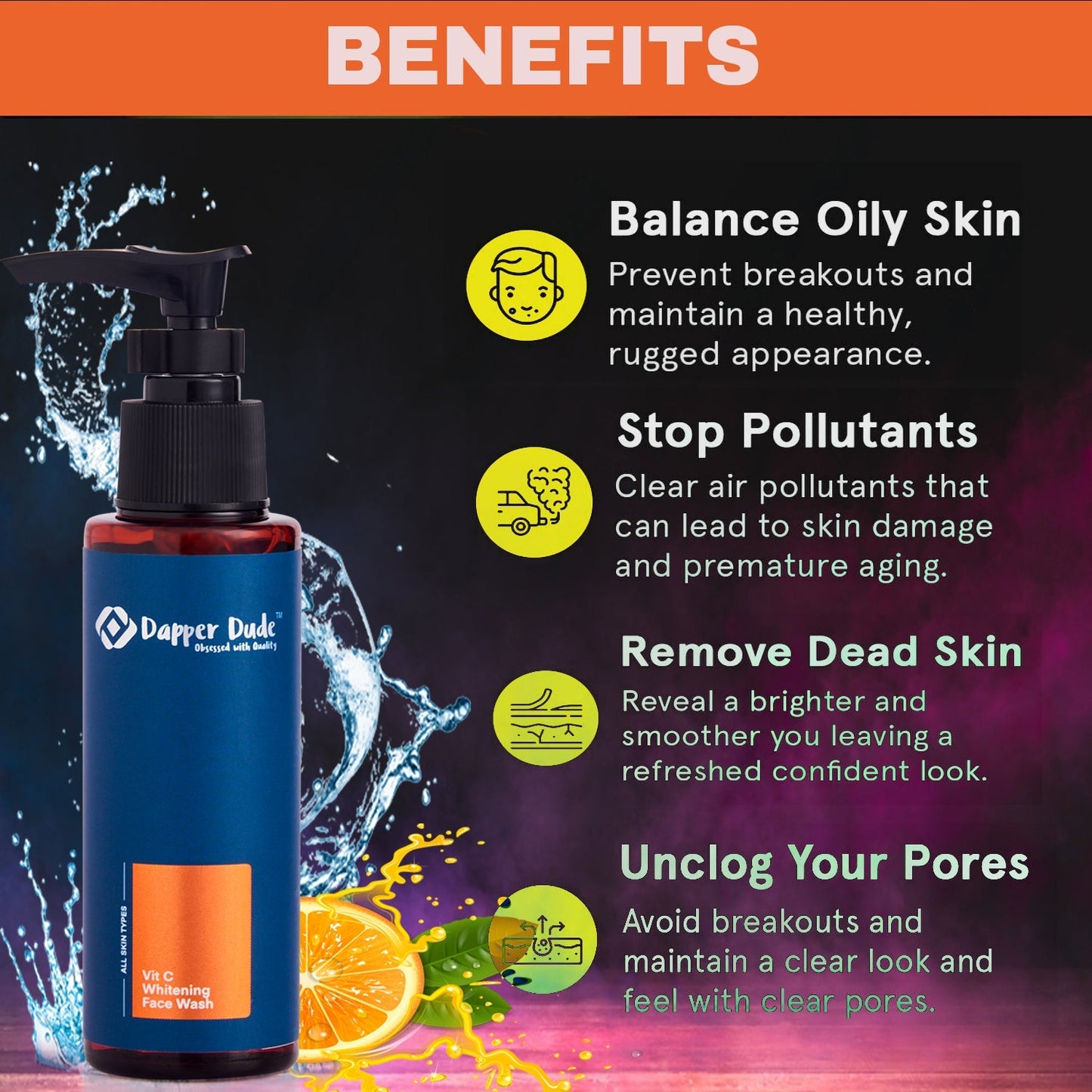 Vitamin C Whitening Face Wash Dapper Dude 