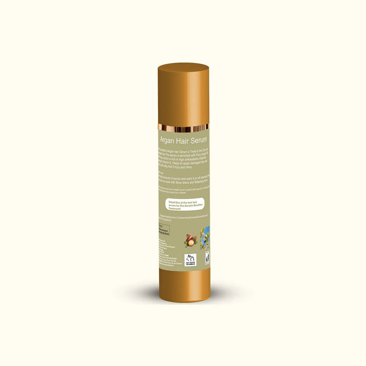 Blu Essentials Argan Hair Serum in a sleek bottle, 50mL size, enriched with Moroccan Argan Oil for ultimate hair care.