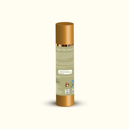 Blu Essentials Argan Hair Serum in a sleek bottle, 50mL size, enriched with Moroccan Argan Oil for ultimate hair care.