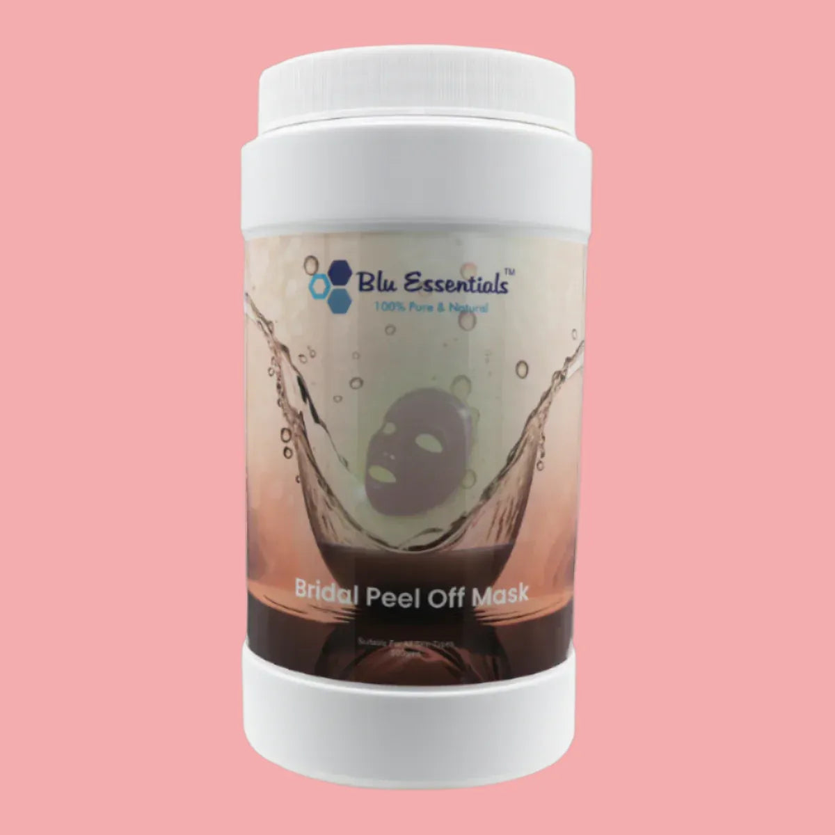 Blu Essentials Bridal Peel Off Mask (500g) in vibrant packaging, enriched with Vitamin C and Aloe Vera for glowing skin.