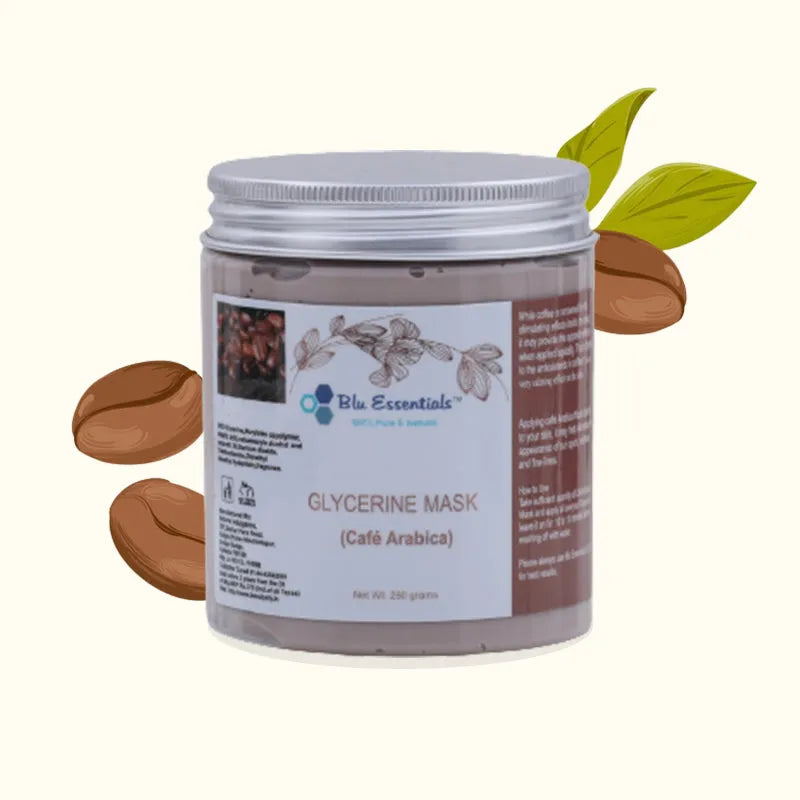 Blu Essentials Café Arabica Glycerine Face Mask, 250g, featuring a rich coffee color, ideal for skin care and professional...