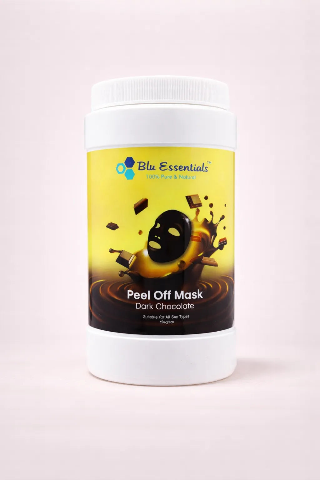 Blu Essentials Dark Chocolate Peel Off Mask 500g, rich brown color, part of Skin Care and Facial Cleansing Kits collection.