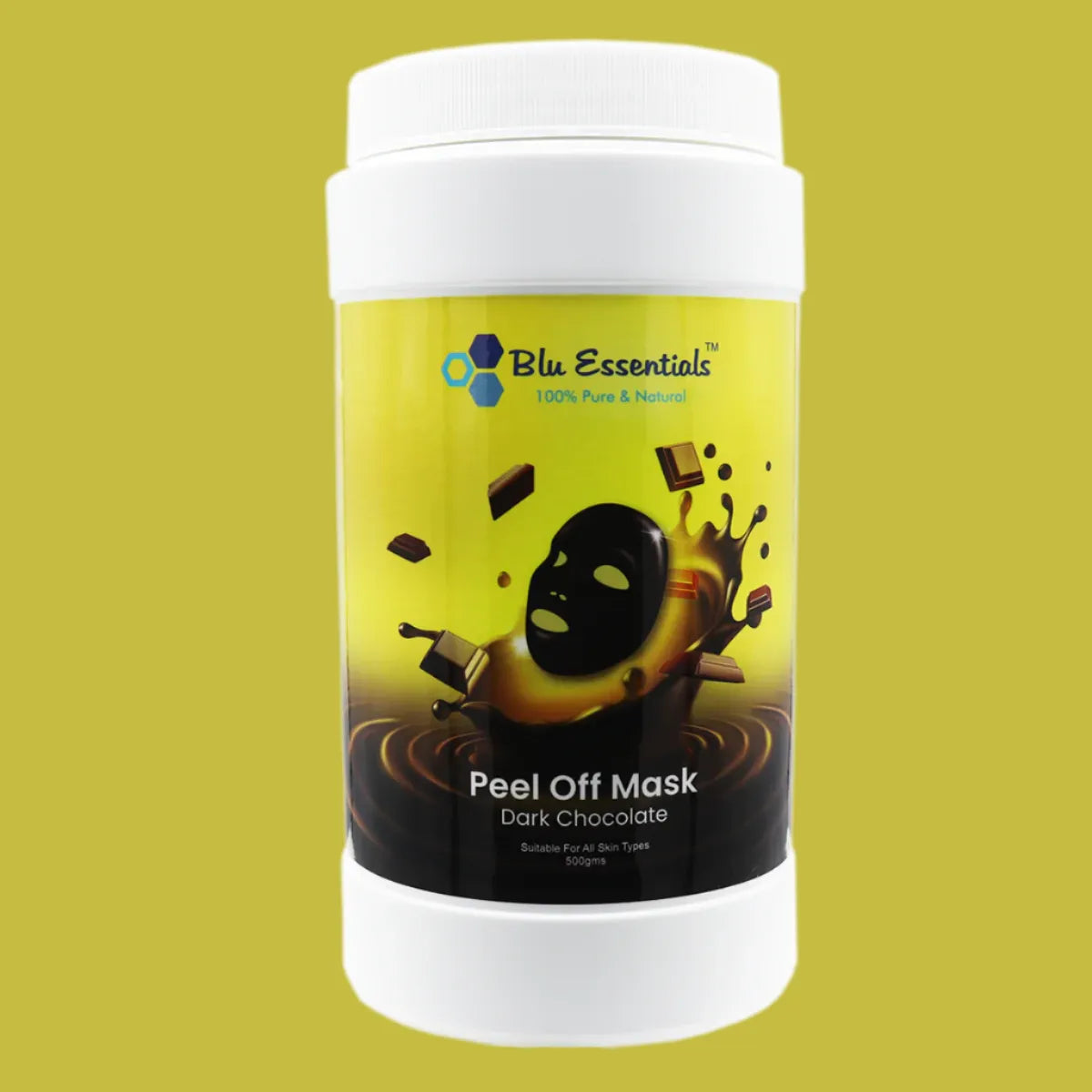 Blu Essentials Dark Chocolate Peel Off Mask (500g) in rich brown, perfect for skin care; part of the Facial Cleansing Kits...
