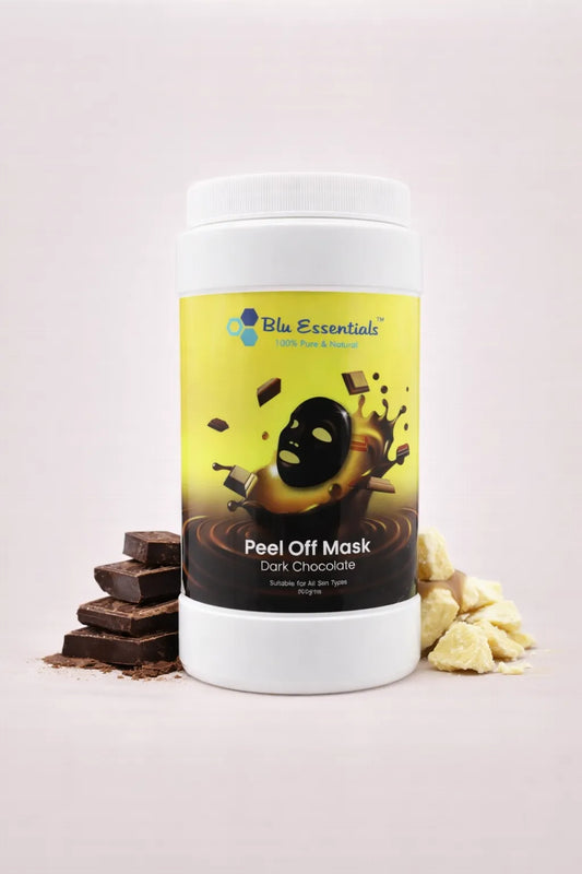 Blu Essentials Dark Chocolate Peel Off Mask, 500g, rich brown color, part of the Facial Cleansing Kits collection for reju...