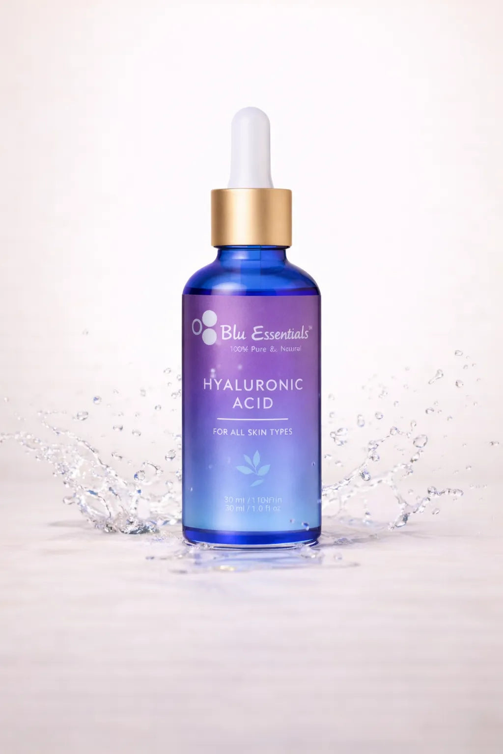 Blu Essentials Hyaluronic Acid Face Serum in a sleek 30ml bottle, ideal for hydration; perfect for skin care and best sell...